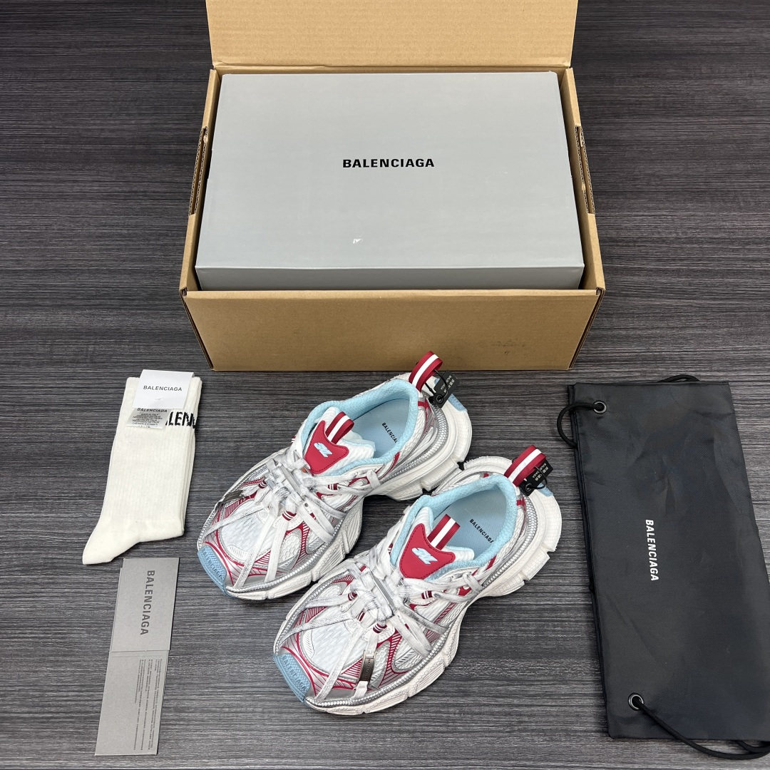 Balenciaga 一比一紅藍老爹鞋清新對比色街頭搭配