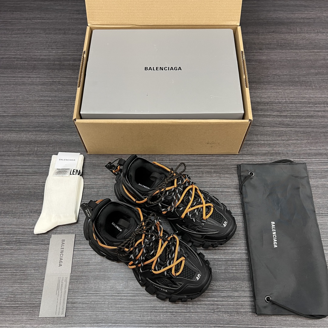 Balenciaga 高仿老爹鞋男款 黑橘撞色 經典潮鞋復刻版｜歐美奢侈品精品推薦