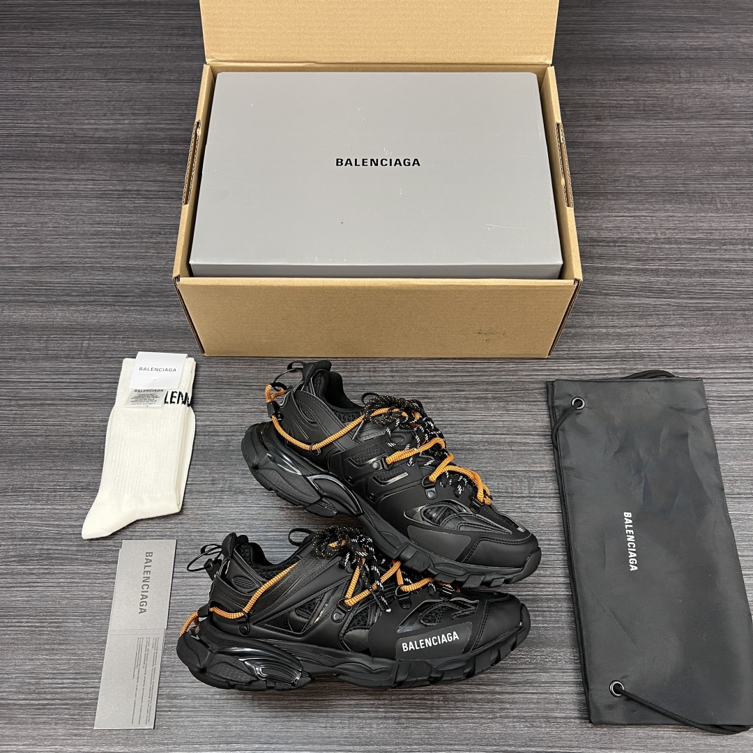 Balenciaga 高仿老爹鞋男款 黑橘撞色 經典潮鞋復刻版｜歐美奢侈品精品推薦