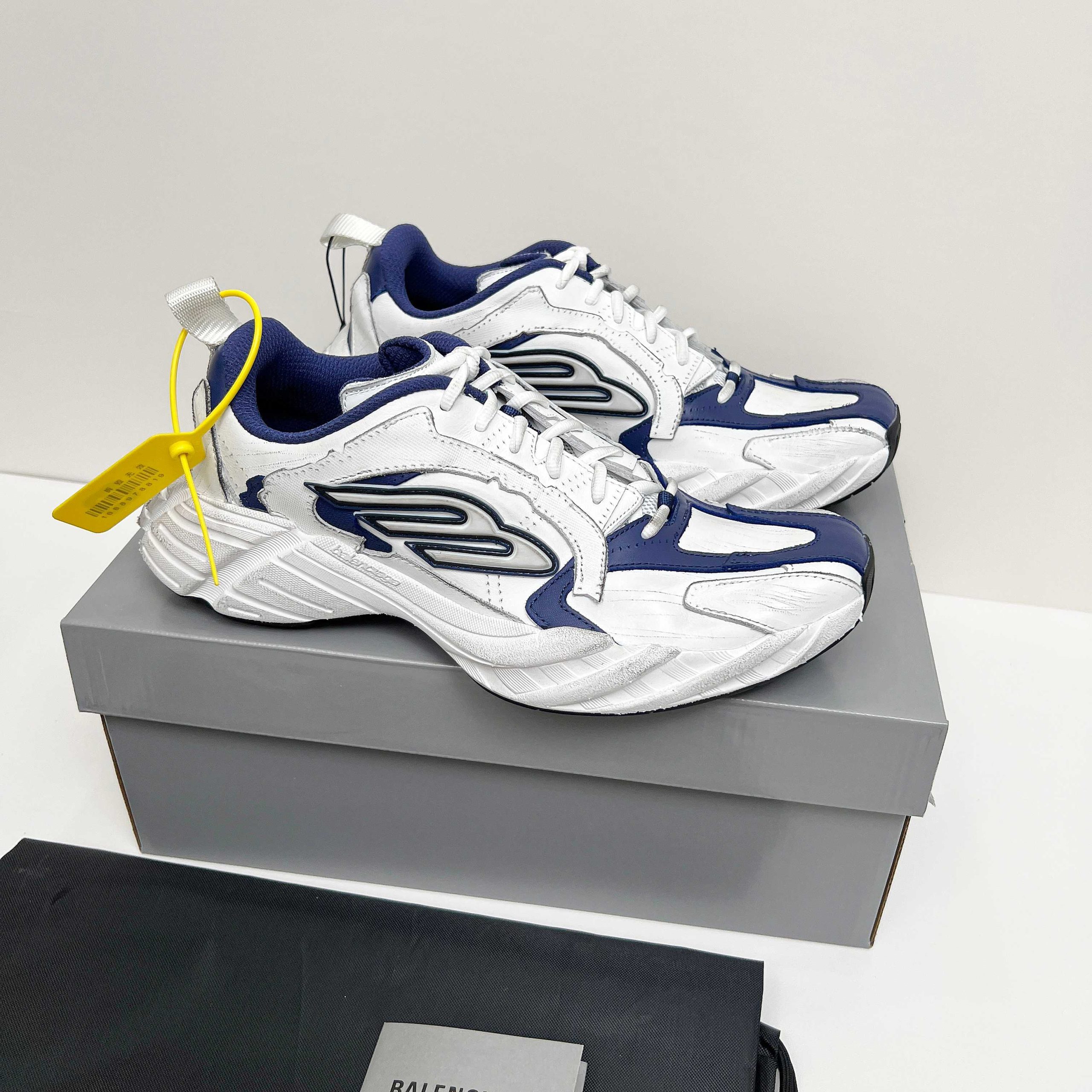 Balenciaga 一比一男款流線運動鞋 白藍撞色 2025百搭新款