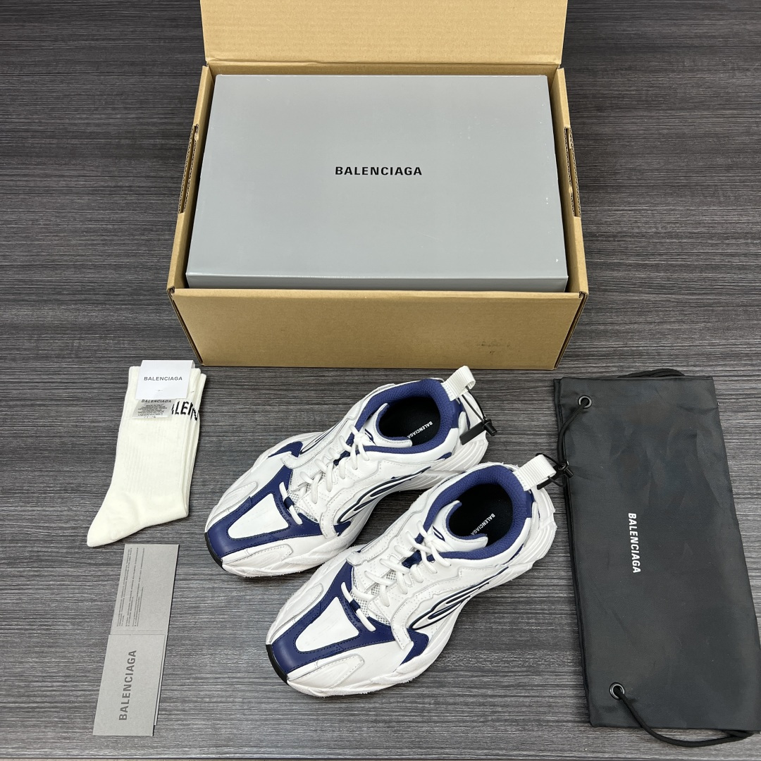 Balenciaga 高仿男士運動鞋 白藍撞色設計 流線感輕量跑鞋