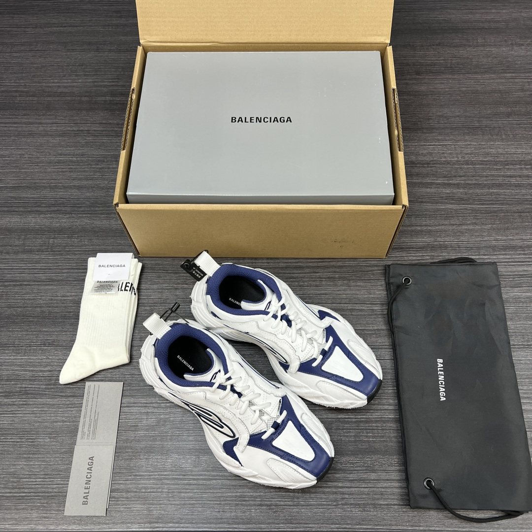 Balenciaga 高仿男士運動鞋 白藍撞色設計 流線感輕量跑鞋| 13 Balenciaga 高仿男士運動鞋 白藍撞色設計 流線感輕量跑鞋
