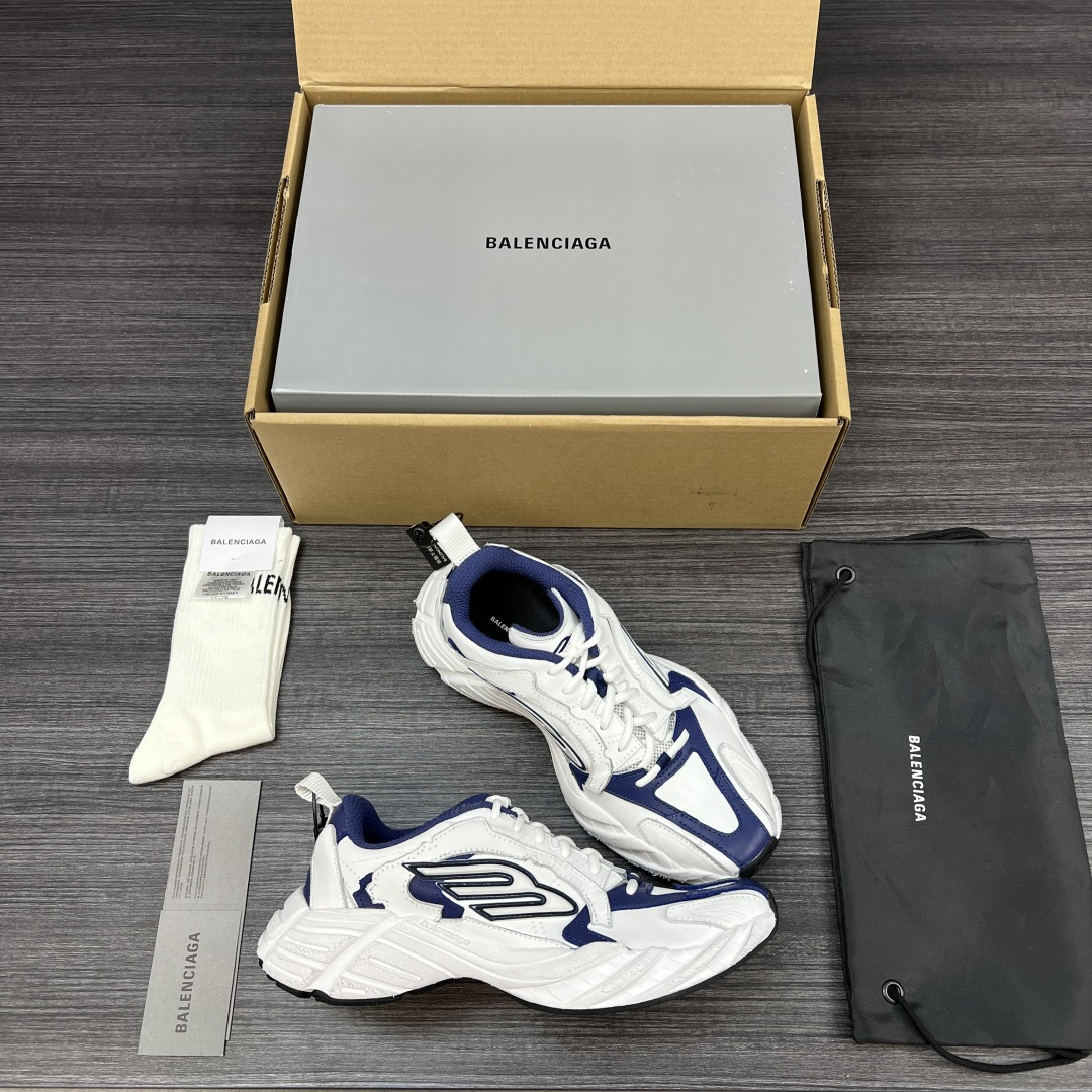 Balenciaga 高仿男士運動鞋 白藍撞色設計 流線感輕量跑鞋| 12 Balenciaga 高仿男士運動鞋 白藍撞色設計 流線感輕量跑鞋