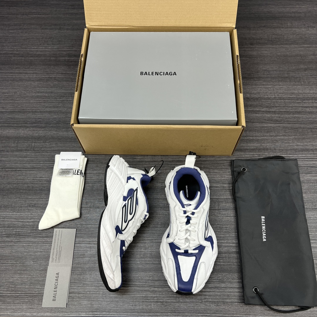Balenciaga 高仿男士運動鞋 白藍撞色設計 流線感輕量跑鞋| 9 Balenciaga 高仿男士運動鞋 白藍撞色設計 流線感輕量跑鞋