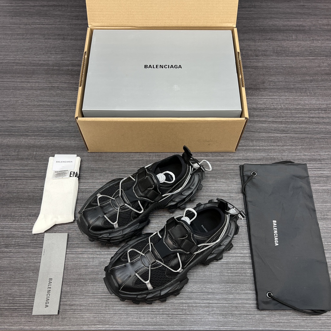 Balenciaga 高仿黑色老爹鞋男款 編織結構設計 街頭重裝風格