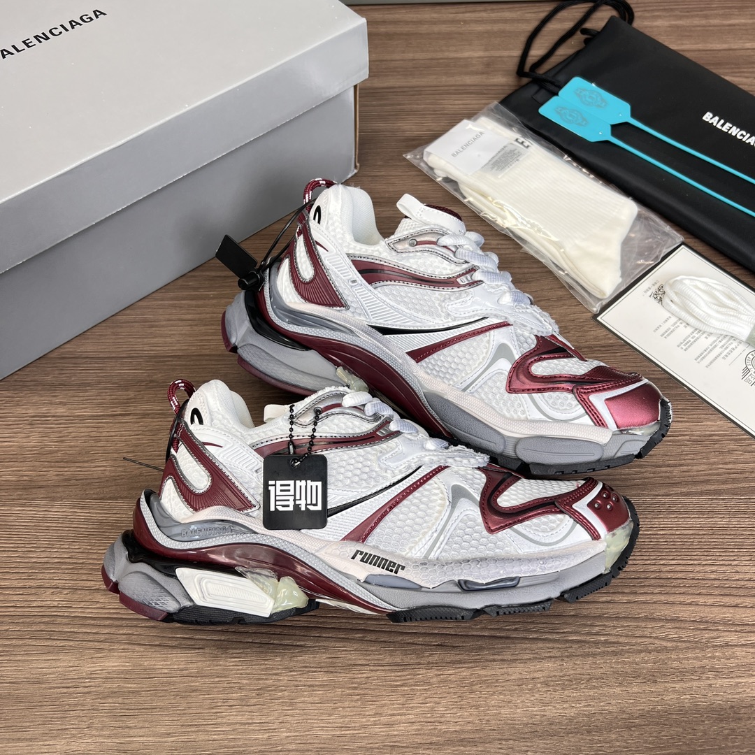 Balenciaga 高仿老爹鞋女款 酒紅拼色設計 潮流機能風厚底鞋| 9 Balenciaga 高仿老爹鞋女款 酒紅拼色設計 潮流機能風厚底鞋