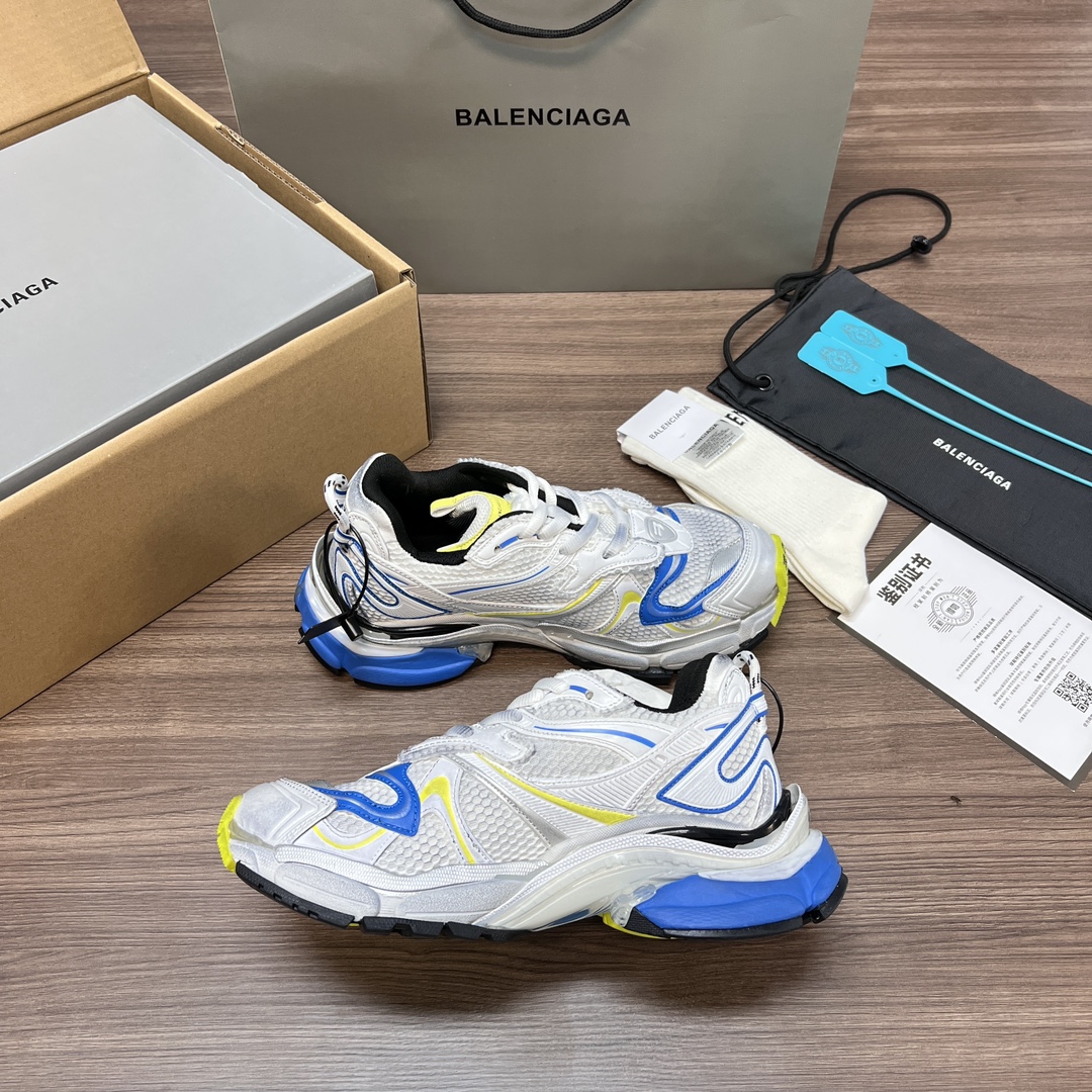Balenciaga 高仿男款白藍黃配色運動鞋 活力撞色潮流跑鞋| 14 Balenciaga 高仿男款白藍黃配色運動鞋 活力撞色潮流跑鞋