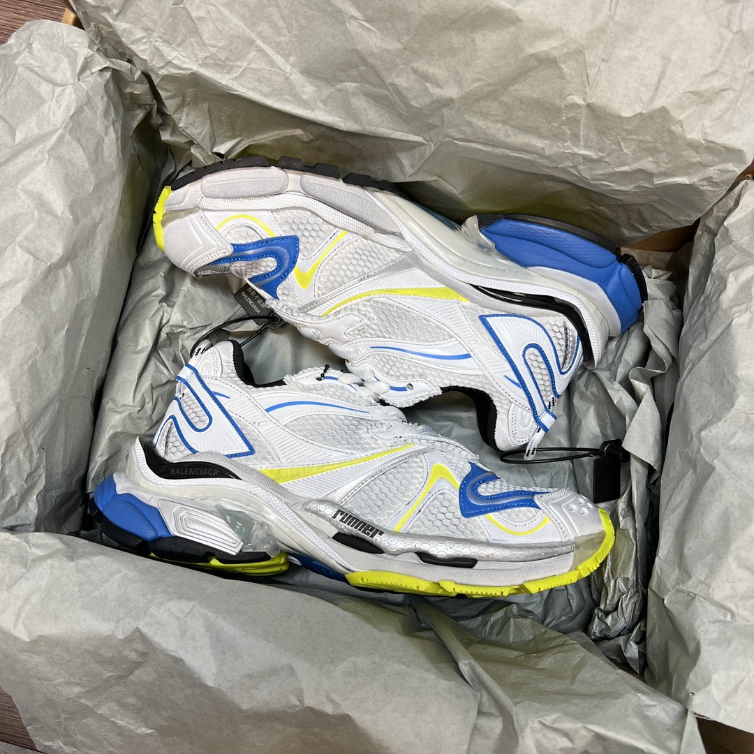 Balenciaga 高仿男款白藍黃配色運動鞋 活力撞色潮流跑鞋| 11 Balenciaga 高仿男款白藍黃配色運動鞋 活力撞色潮流跑鞋