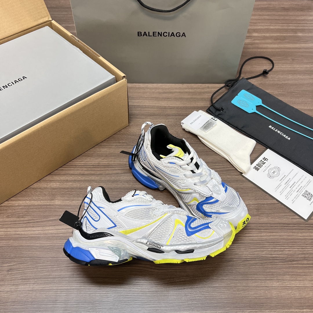Balenciaga 高仿男款白藍黃配色運動鞋 活力撞色潮流跑鞋| 10 Balenciaga 高仿男款白藍黃配色運動鞋 活力撞色潮流跑鞋