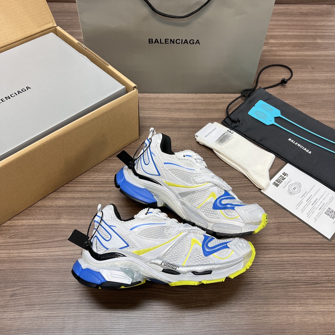 Balenciaga 高仿男款白藍黃配色運動鞋 活力撞色潮流跑鞋| 9 Balenciaga 高仿男款白藍黃配色運動鞋 活力撞色潮流跑鞋