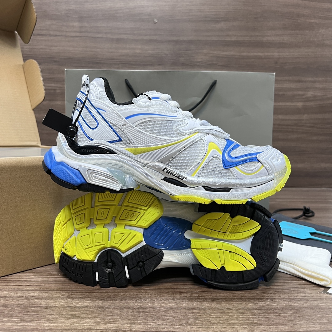 Balenciaga 高仿男款白藍黃配色運動鞋 活力撞色潮流跑鞋| 7 Balenciaga 高仿男款白藍黃配色運動鞋 活力撞色潮流跑鞋