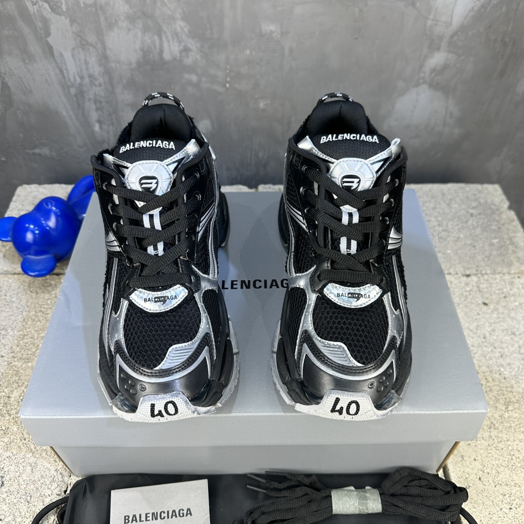 Balenciaga 高仿黑銀厚底運動鞋 男款機能風設計 潮流重裝感