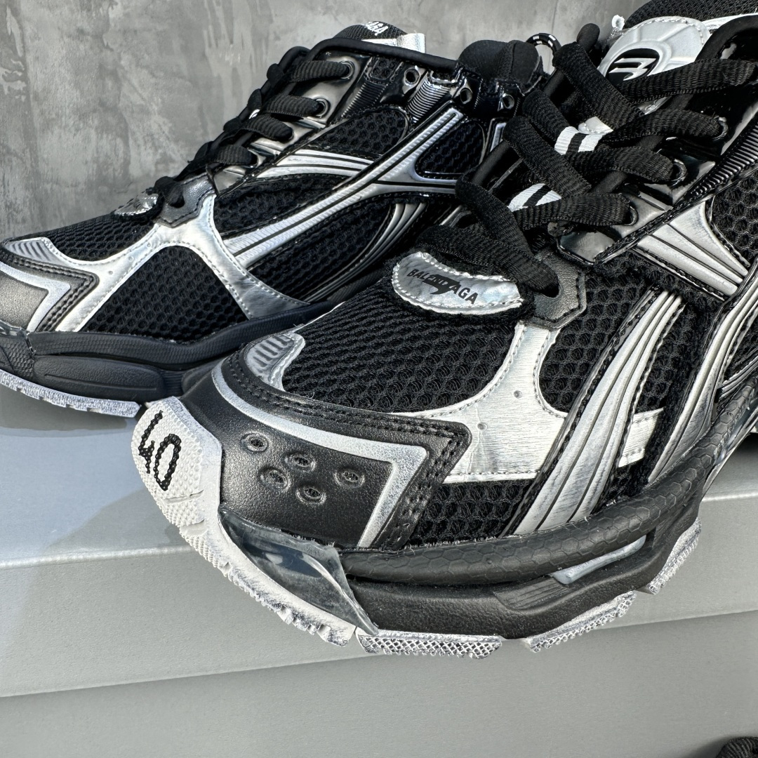 Balenciaga 高仿黑銀厚底運動鞋 男款機能風設計 潮流重裝感｜歐美奢侈品精品推薦