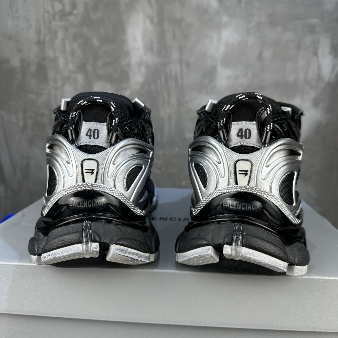 Balenciaga 高仿黑銀厚底運動鞋 男款機能風設計 潮流重裝感｜歐美奢侈品精品推薦