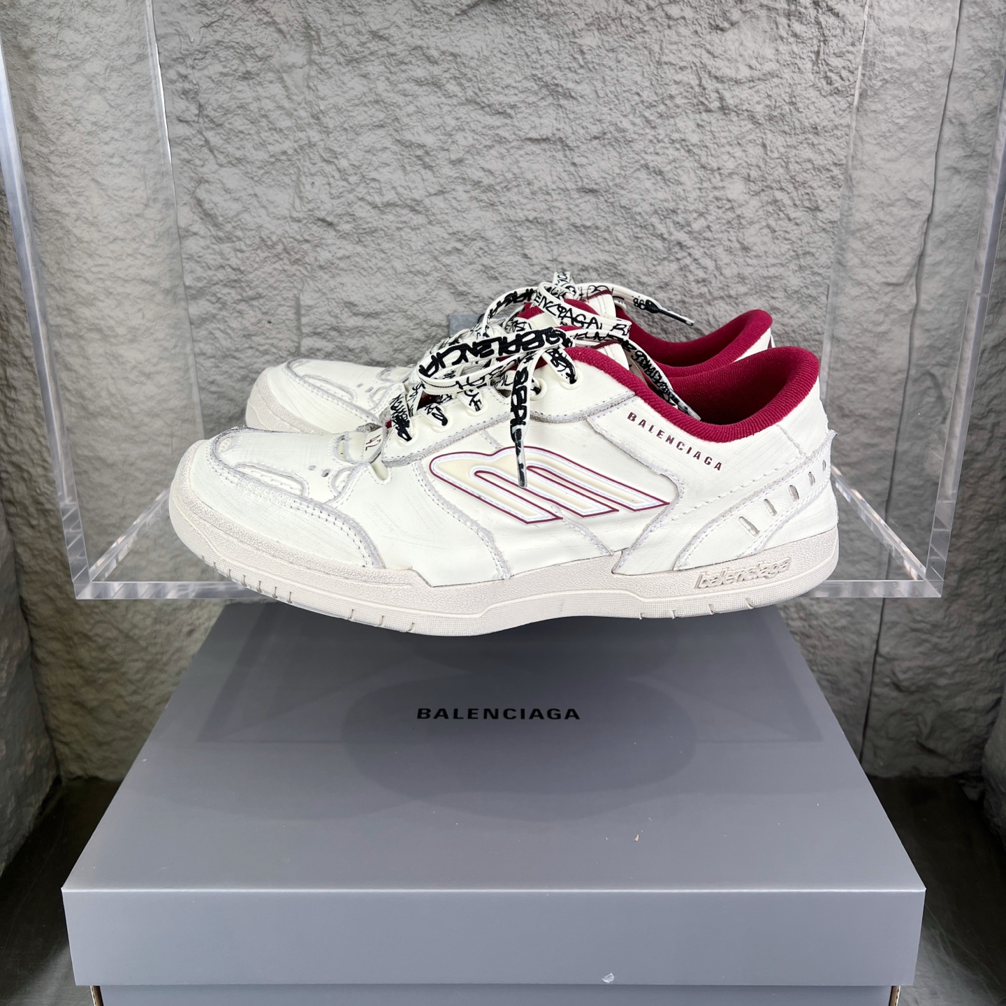 Balenciaga A貨復刻滑板鞋 女款酒紅拼接設計 潮流時尚百搭鞋| 6 Balenciaga A貨復刻滑板鞋 女款酒紅拼接設計 潮流時尚百搭鞋