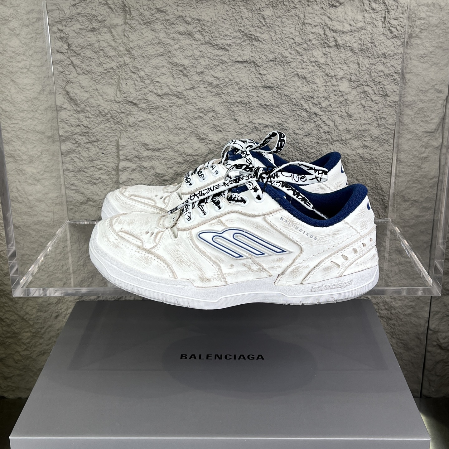 Balenciaga 一比一復刻滑板鞋 白藍拼色經典女款 潮流復古設計｜歐美奢侈品精品推薦