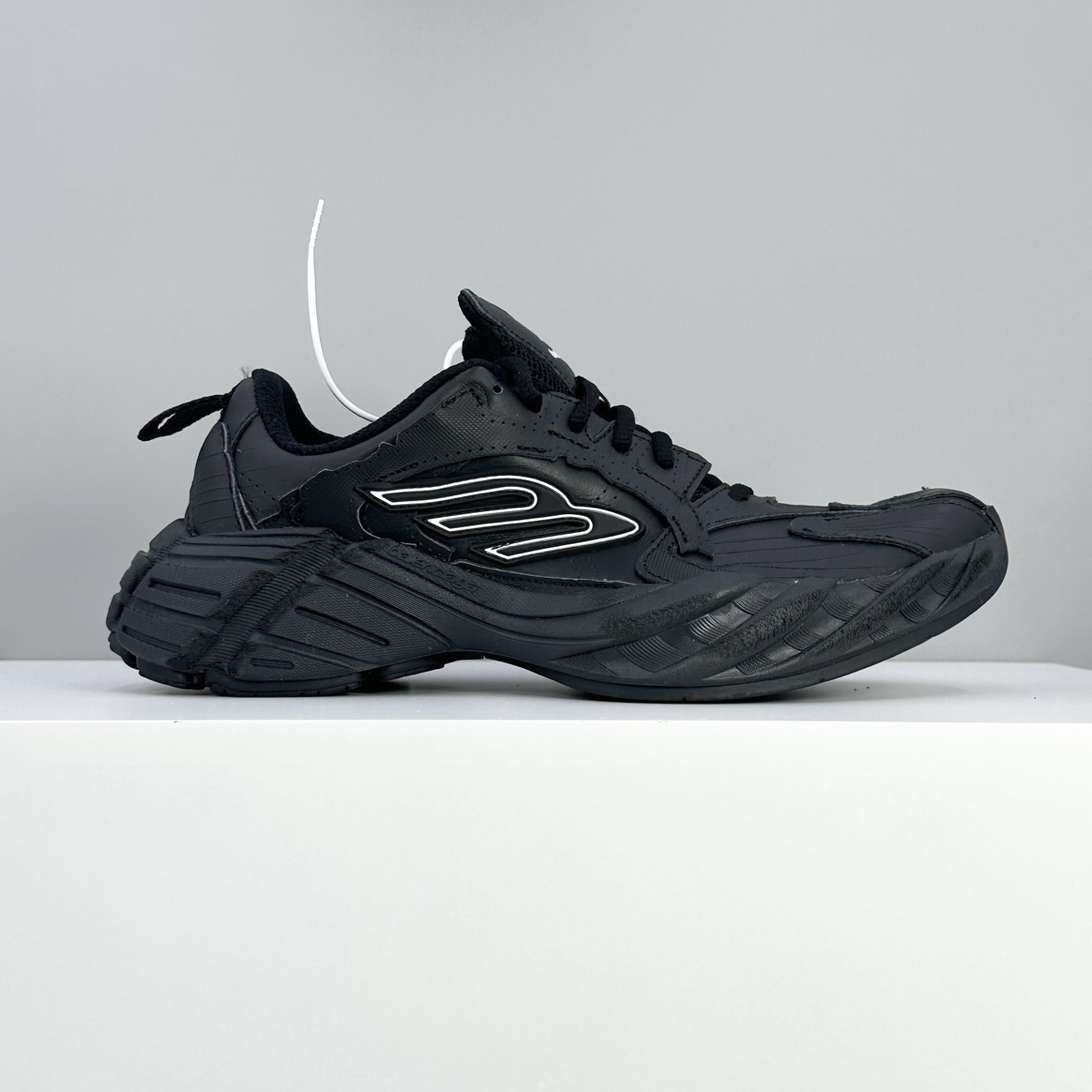 Balenciaga 一比一復刻老爹鞋 全黑皮革男款 潮流經典造型回歸