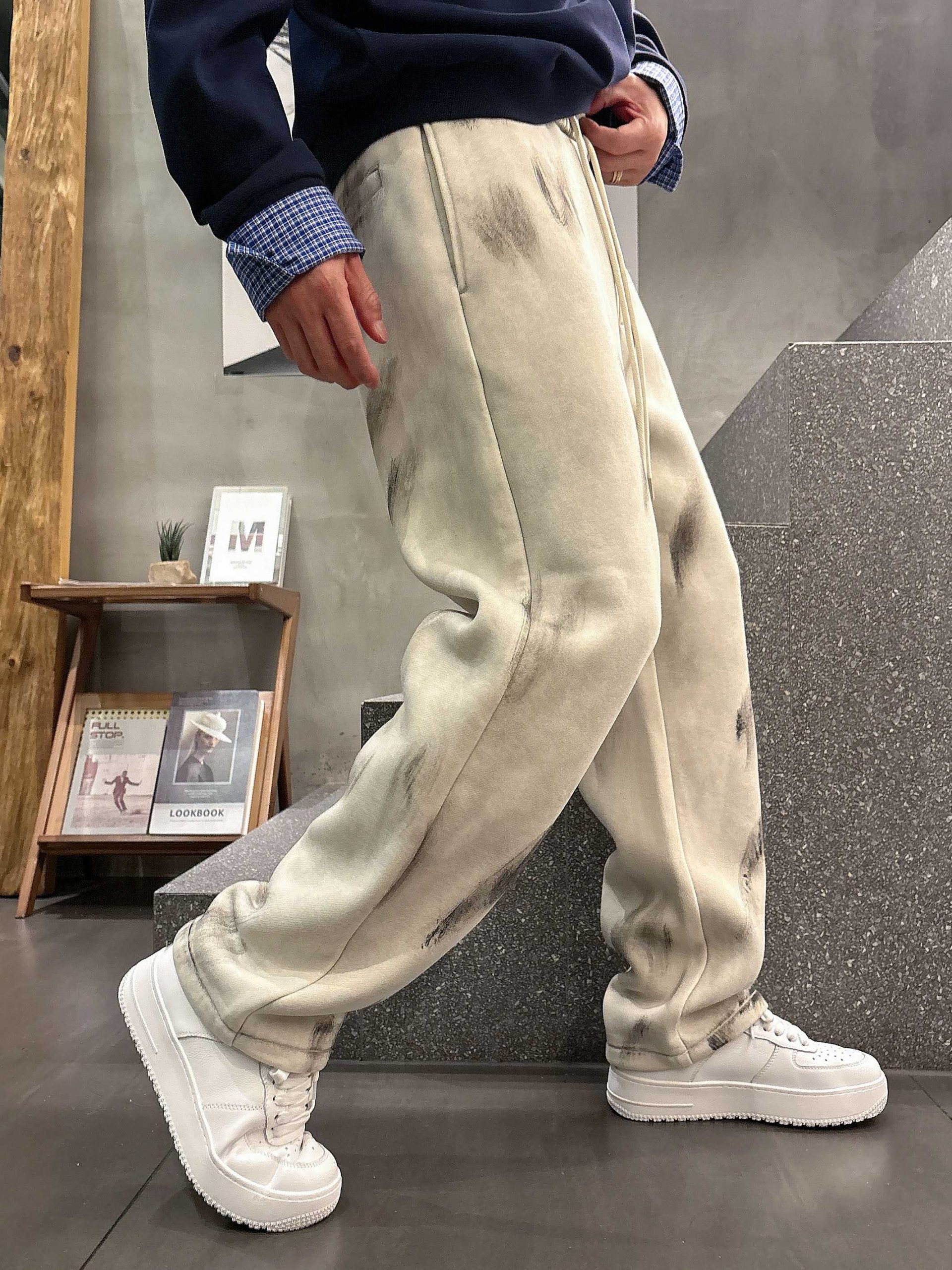 Balenciaga 一比一運動長褲男款 奶油白刷舊風 潮感設計| 14 Balenciaga 一比一運動長褲男款 奶油白刷舊風 潮感設計