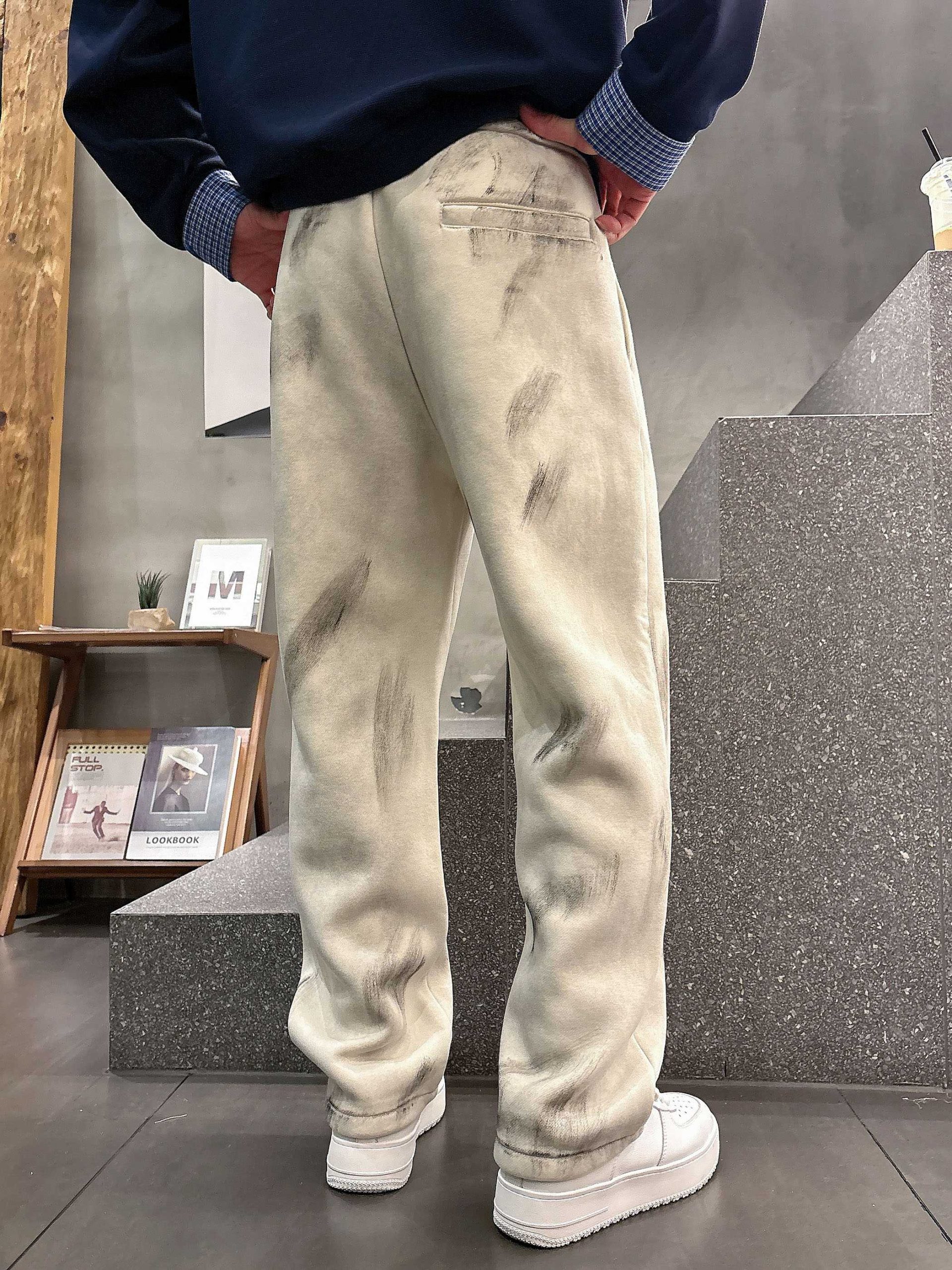 Balenciaga 一比一運動長褲男款 奶油白刷舊風 潮感設計| 8 Balenciaga 一比一運動長褲男款 奶油白刷舊風 潮感設計