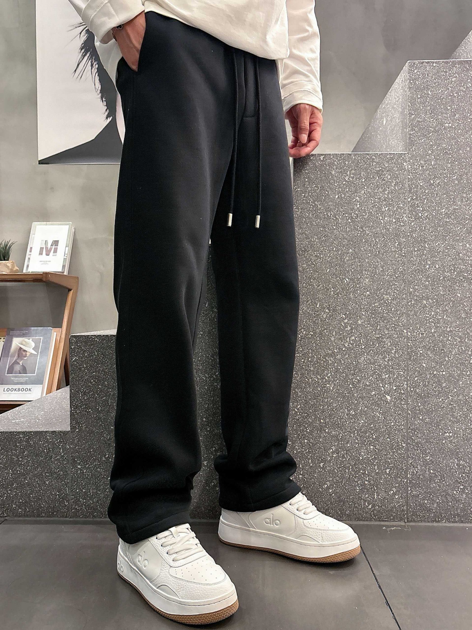 Balenciaga A貨運動褲男款 黑色LOGO直筒褲 潮流簡約設計| 14 Balenciaga A貨運動褲男款 黑色LOGO直筒褲 潮流簡約設計