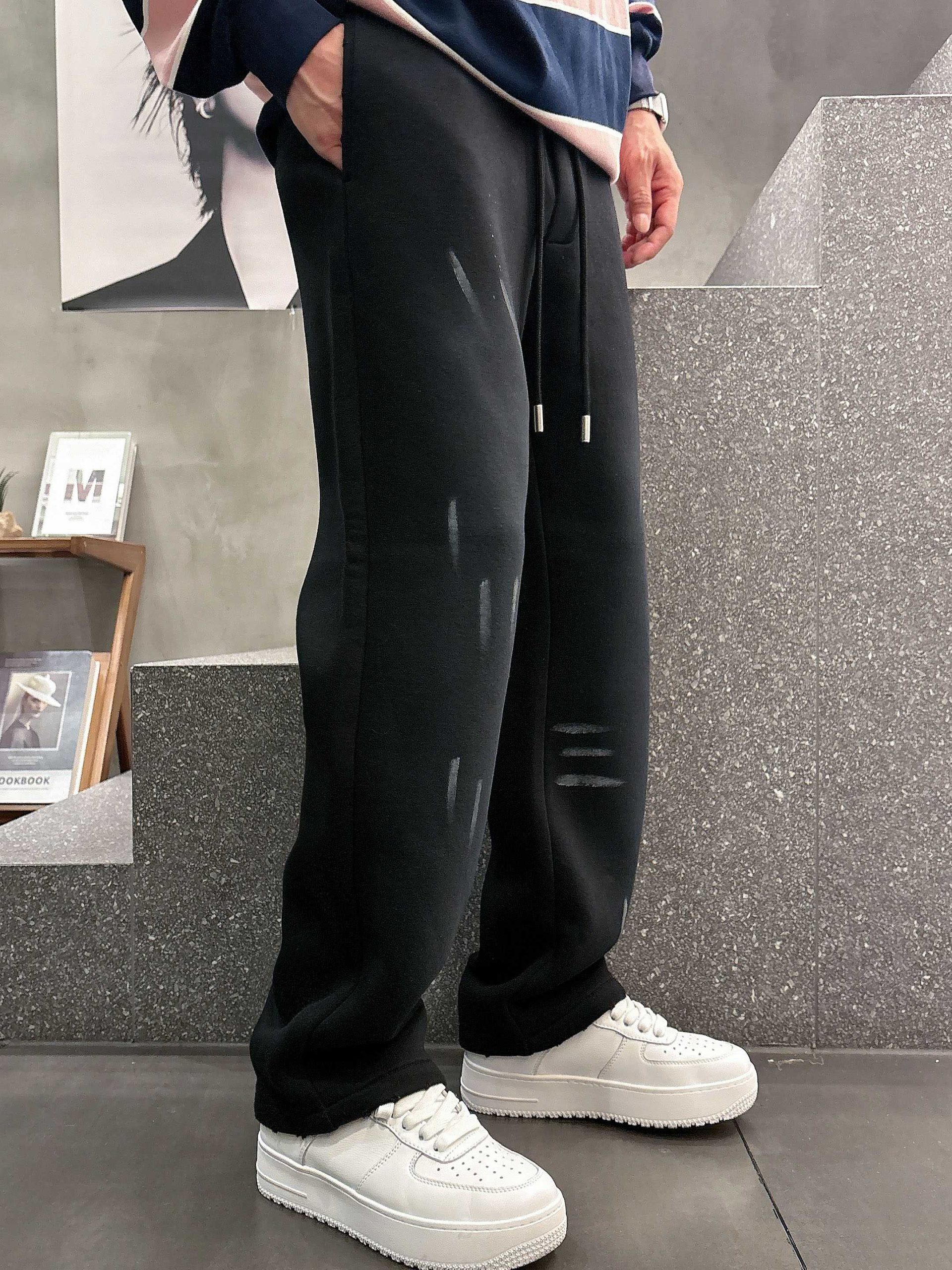 Balenciaga 一比一黑色運動長褲 刷舊紅章設計 潮感街頭寬褲| 10 Balenciaga 一比一黑色運動長褲 刷舊紅章設計 潮感街頭寬褲