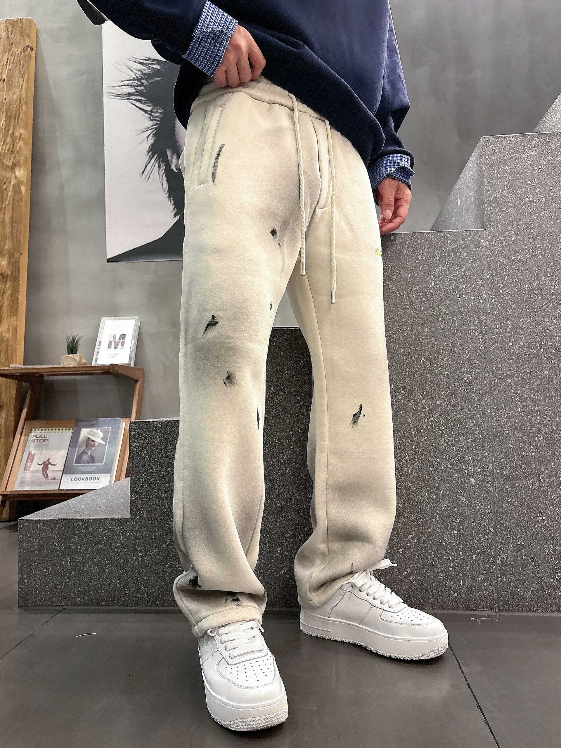 Balenciaga A貨奶油白運動長褲 破損刷舊刺繡Logo款| 10 Balenciaga A貨奶油白運動長褲 破損刷舊刺繡Logo款