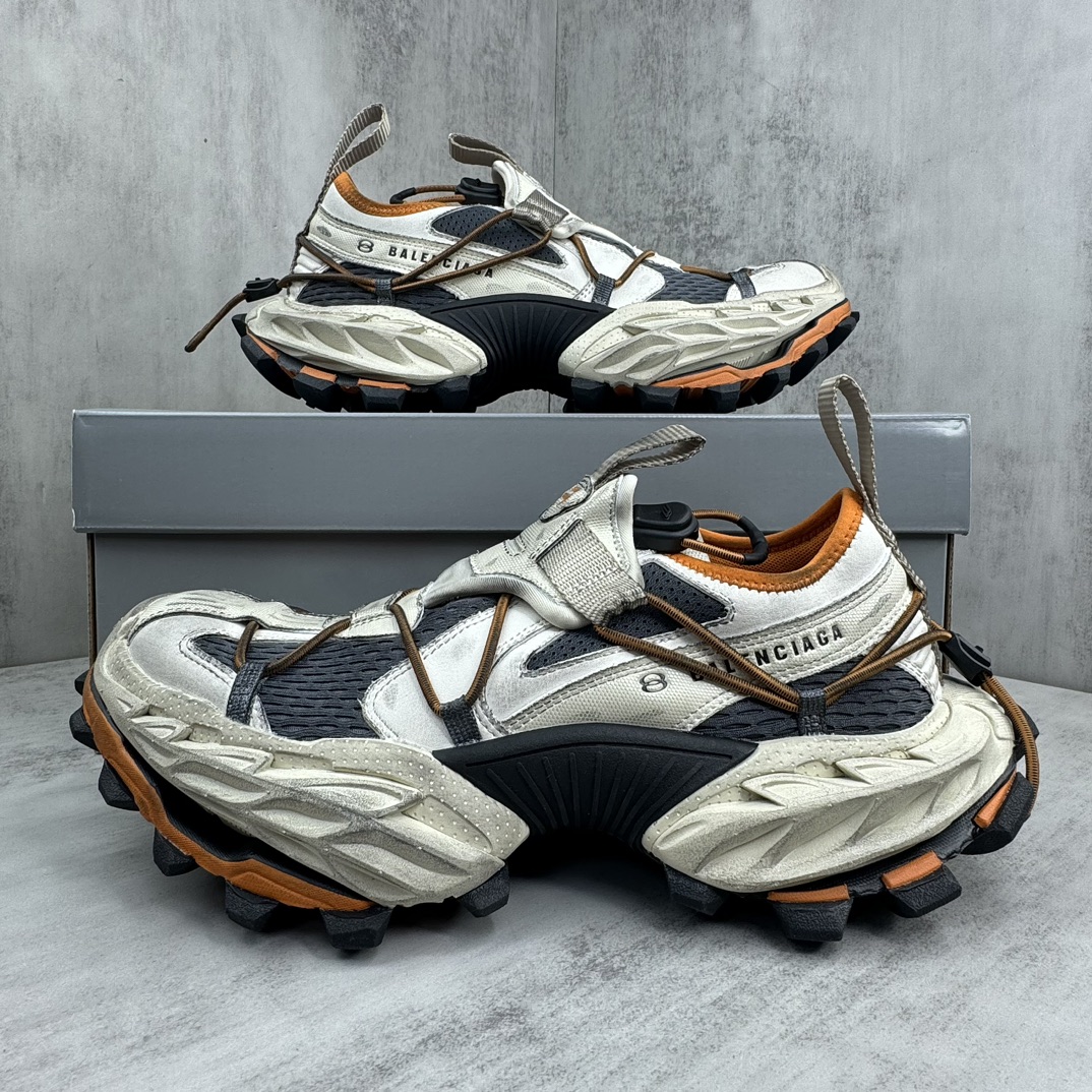 Balenciaga 高仿復刻老爹鞋 男款白灰拼橘潮流配色 運動風滿載| 7 Balenciaga 高仿復刻老爹鞋 男款白灰拼橘潮流配色 運動風滿載
