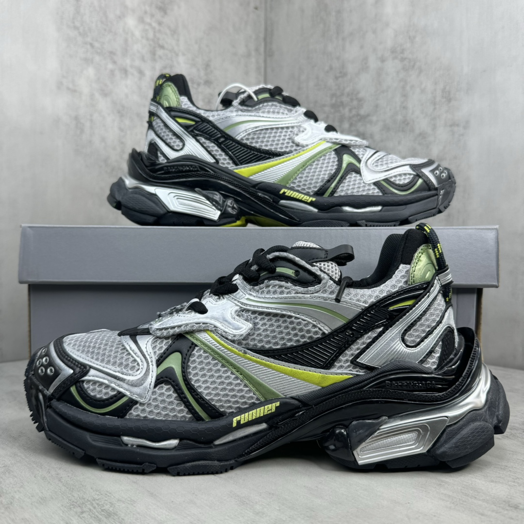 Balenciaga 一比一復刻男鞋 白黑綠潮流跑鞋 立體線條鞋型| 7 Balenciaga 一比一復刻男鞋 白黑綠潮流跑鞋 立體線條鞋型