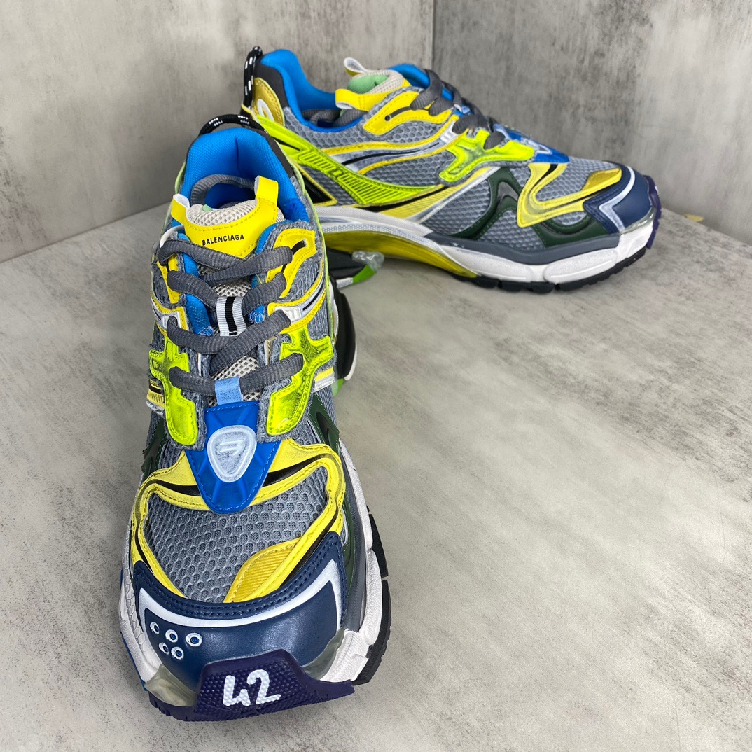 Balenciaga 高仿跑鞋 男款灰黃撞色設計 潮流拼接強烈視覺