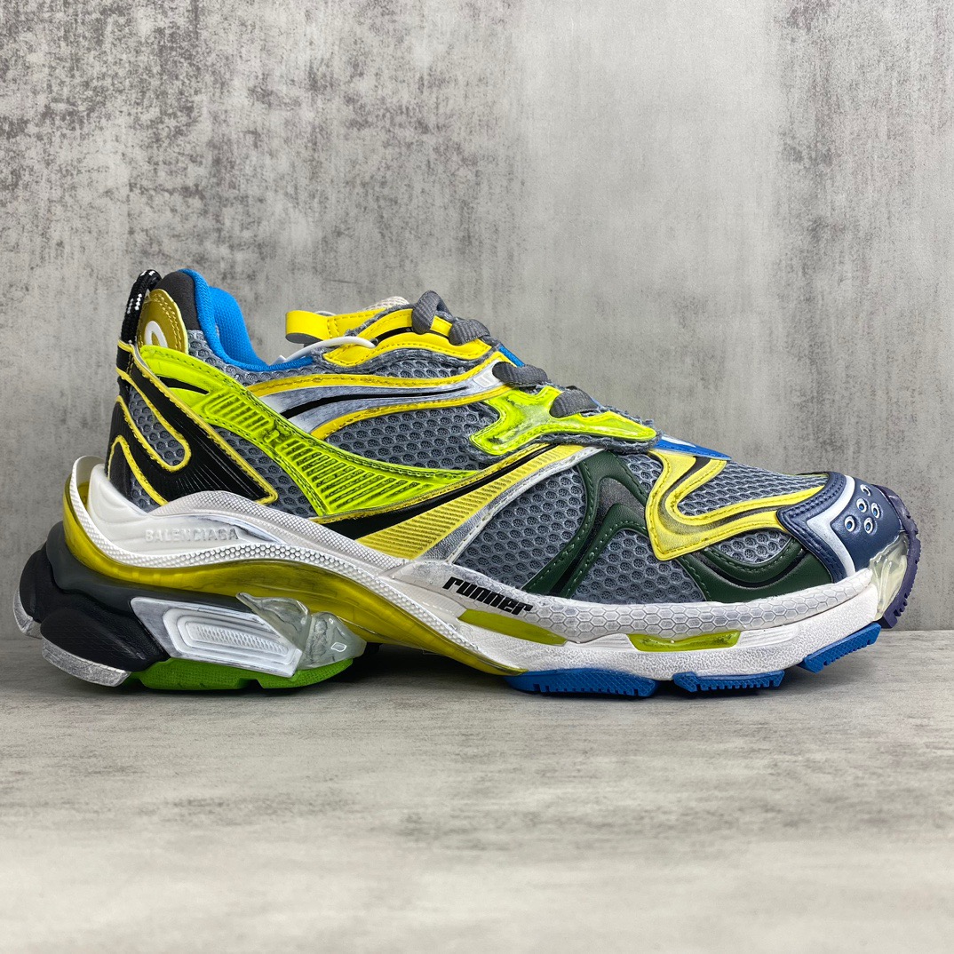 Balenciaga 高仿跑鞋 男款灰黃撞色設計 潮流拼接強烈視覺｜歐美奢侈品精品推薦