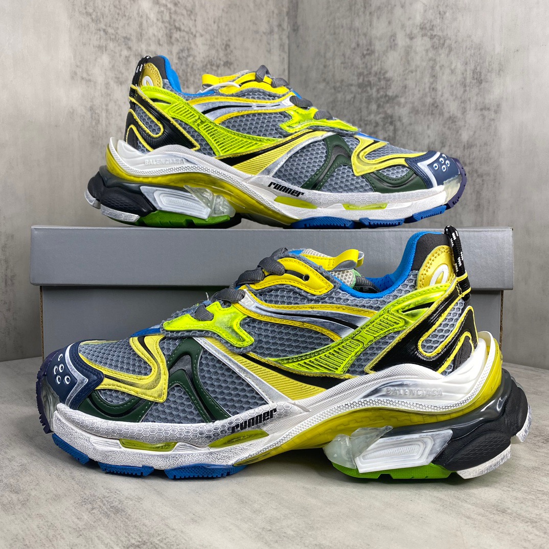 Balenciaga 高仿跑鞋 男款灰黃撞色設計 潮流拼接強烈視覺｜歐美奢侈品精品推薦