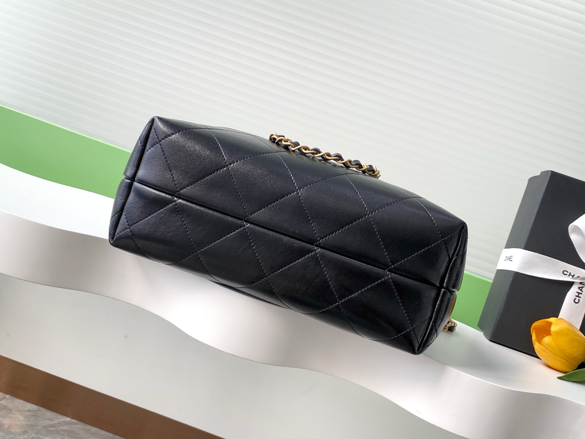 Chanel 高仿女用直立托特包 灰黑拼接鏈條肩背 俐落挺版設計| 12 Chanel 高仿女用直立托特包 灰黑拼接鏈條肩背 俐落挺版設計