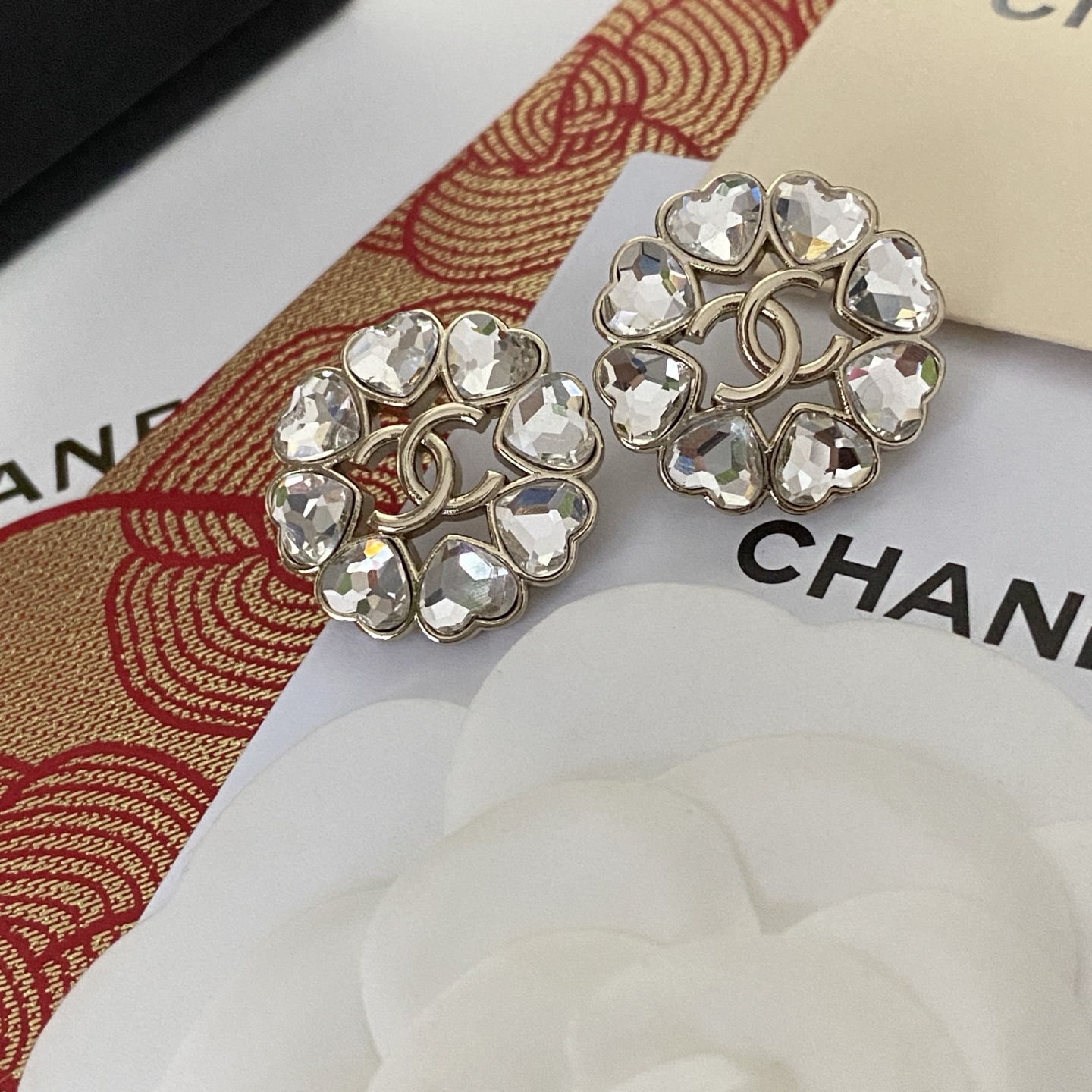 Chanel A貨心形水晶耳環 雙C排飾設計 浪漫造型精品飾品| 11 Chanel A貨心形水晶耳環 雙C排飾設計 浪漫造型精品飾品
