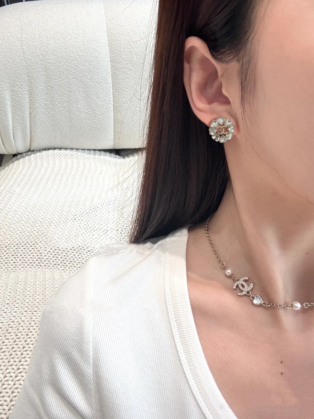 Chanel A貨心形水晶耳環 雙C排飾設計 浪漫造型精品飾品| 9 Chanel A貨心形水晶耳環 雙C排飾設計 浪漫造型精品飾品