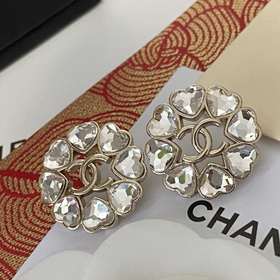 Chanel A貨心形水晶耳環 雙C排飾設計 浪漫造型精品飾品| 7 Chanel A貨心形水晶耳環 雙C排飾設計 浪漫造型精品飾品