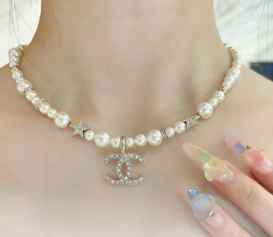Chanel A貨珍珠項鍊星星設計雙C吊墜女款氣質百搭風| 11 Chanel A貨珍珠項鍊星星設計雙C吊墜女款氣質百搭風
