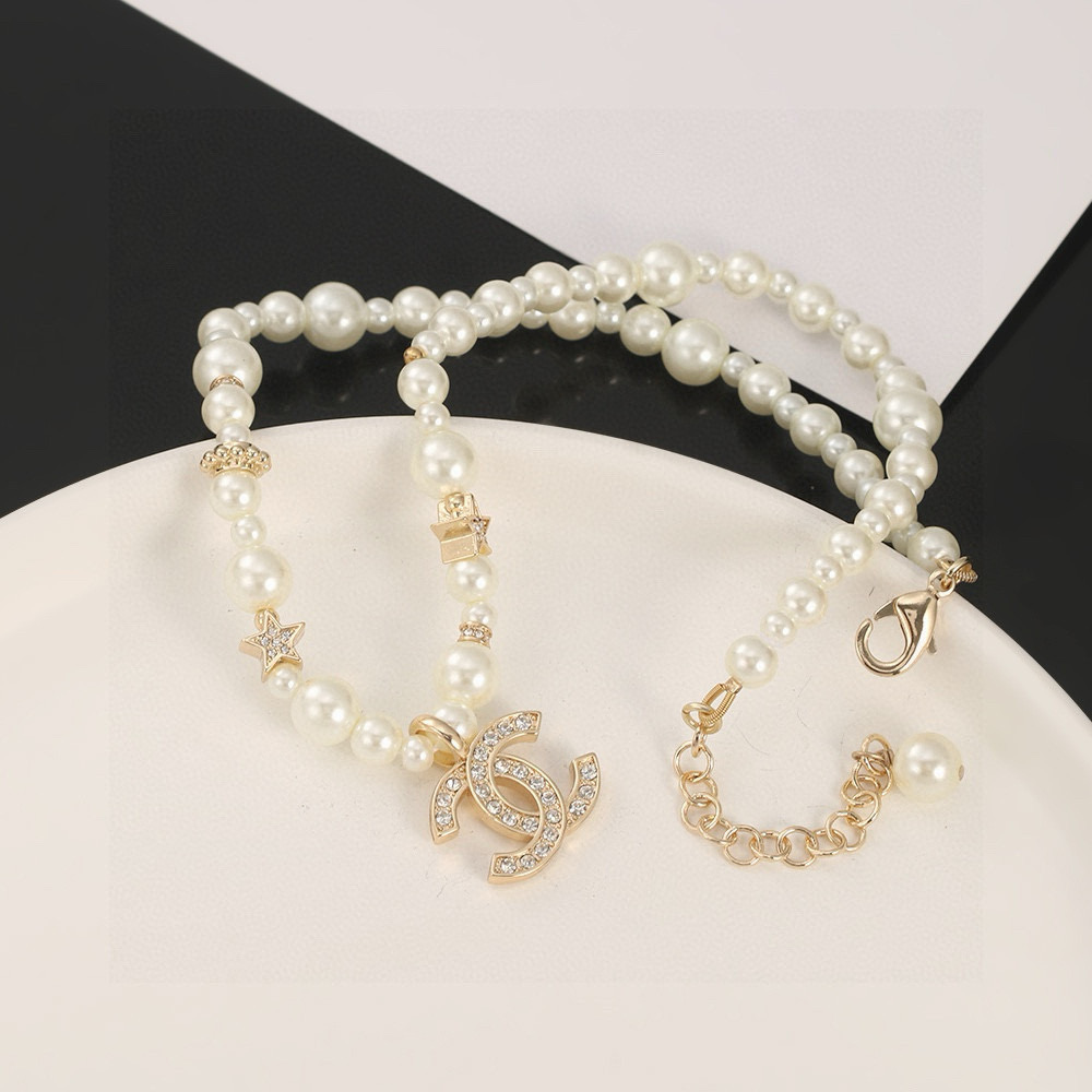 Chanel A貨珍珠項鍊星星設計雙C吊墜女款氣質百搭風| 10 Chanel A貨珍珠項鍊星星設計雙C吊墜女款氣質百搭風