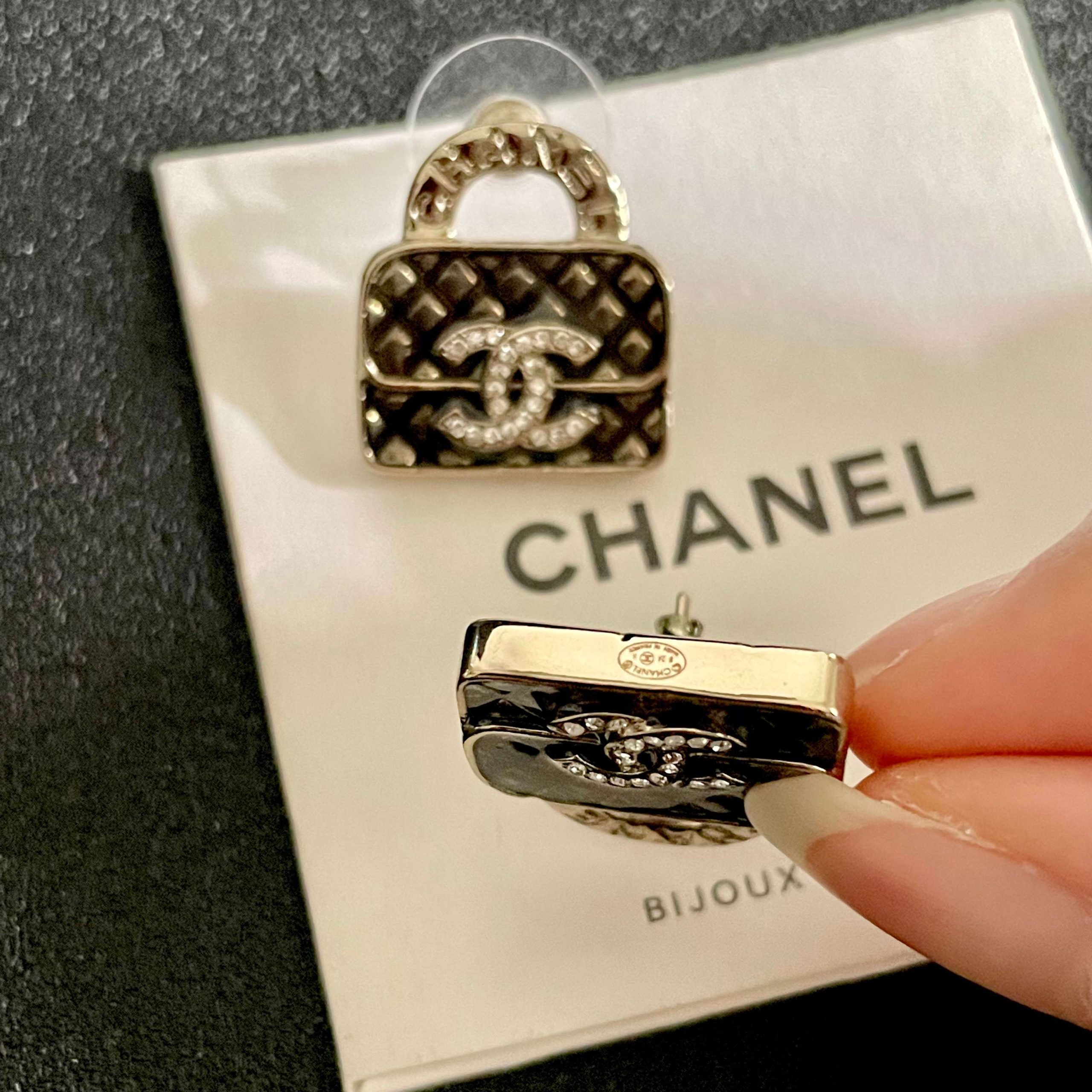 Chanel高仿包款耳環女款復古黑色款式精緻立體細節｜歐美奢侈品精品推薦