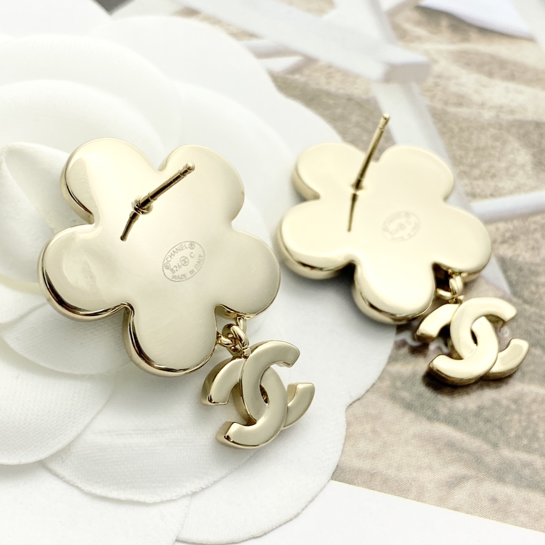Chanel 高仿藍色花朵耳環 CC LOGO吊飾設計 女款飾品| 9 Chanel 高仿藍色花朵耳環 CC LOGO吊飾設計 女款飾品