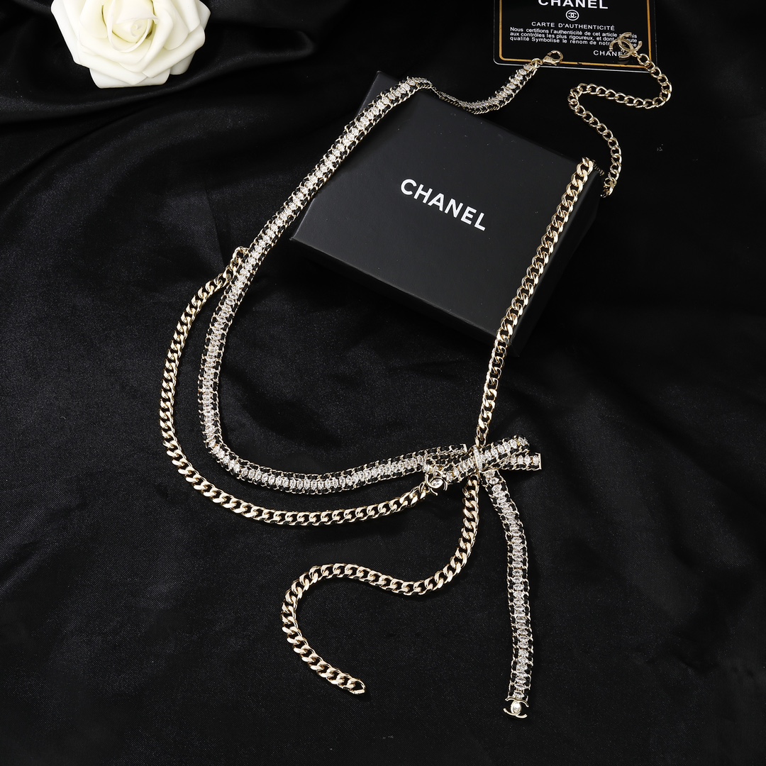 Chanel 一比一鑽帶蝴蝶結腰鍊 閃耀鍊飾優雅風女款| 11 Chanel 一比一鑽帶蝴蝶結腰鍊 閃耀鍊飾優雅風女款