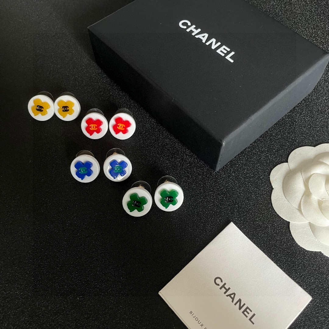 Chanel高仿黃色山茶花耳環 女款甜美感配色清新日常款｜歐美奢侈品精品推薦