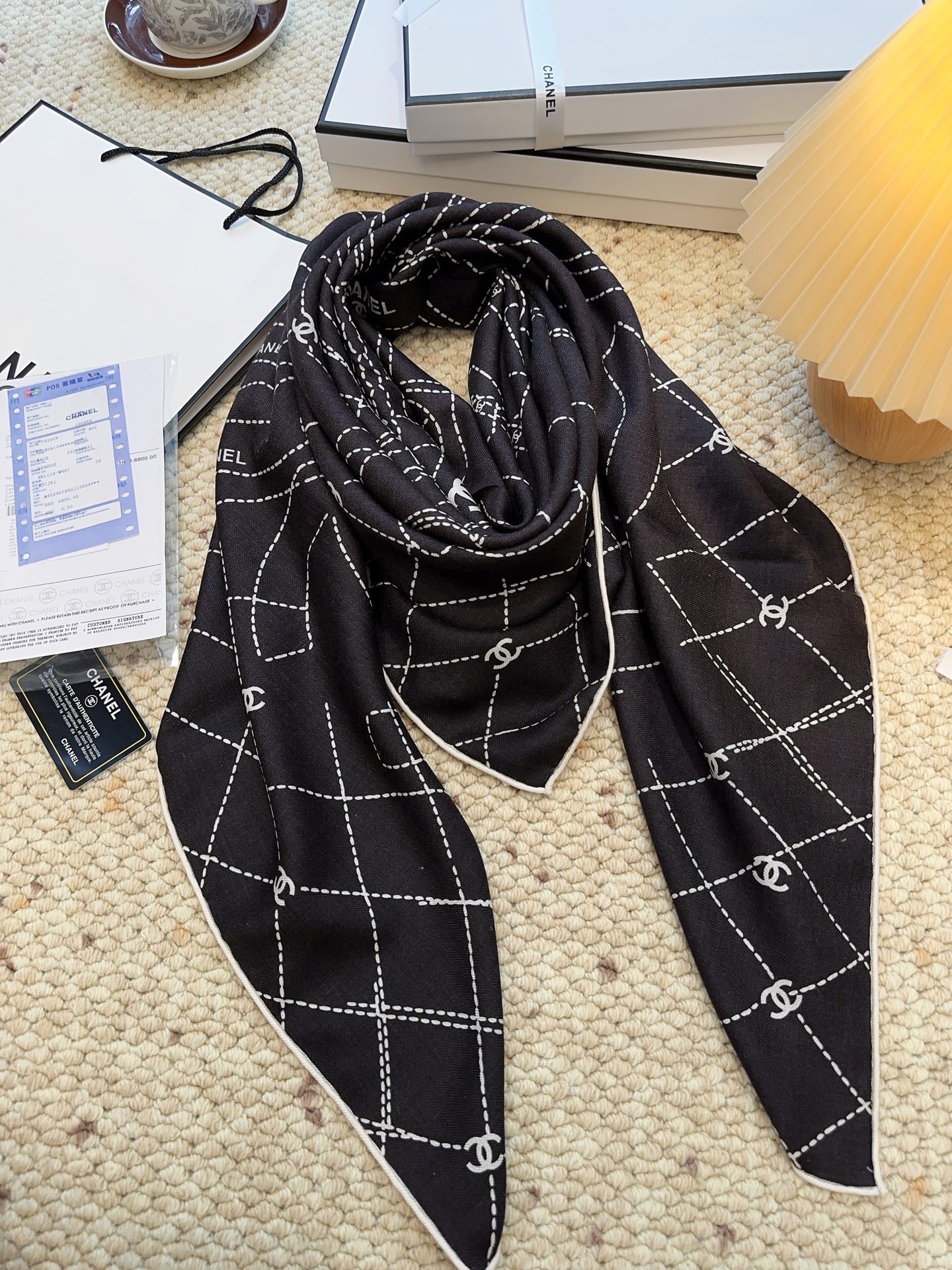 Chanel高仿圍巾經典菱格紋披肩款式優雅耐看秋冬必備