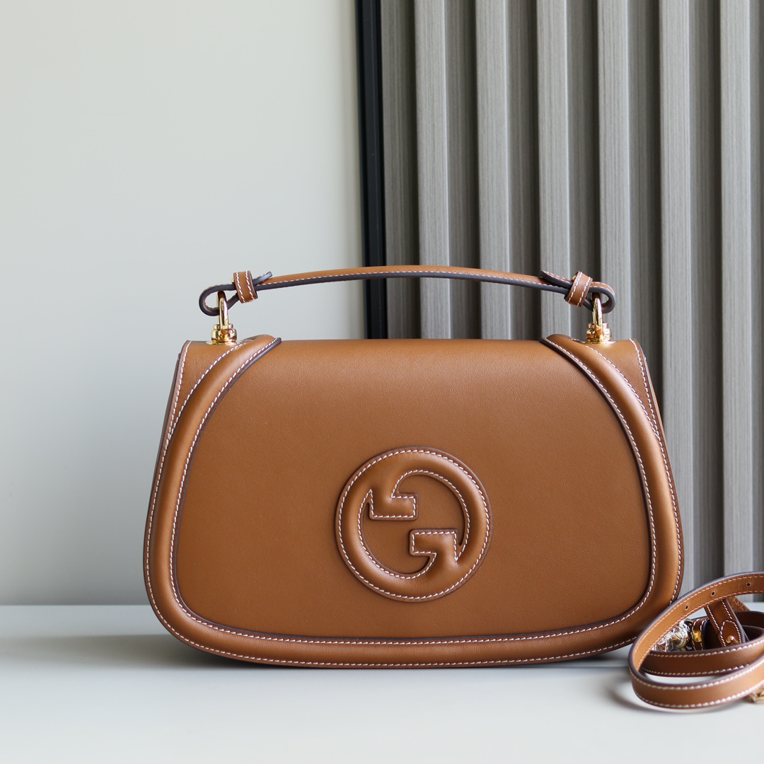 Gucci一比一女款手提包 焦糖色Blondie翻蓋包秋冬限定