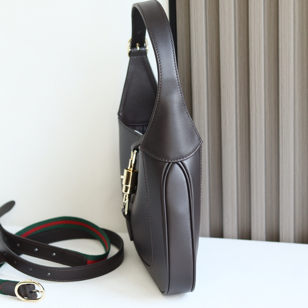 Gucci一比一Jackie 1961手提包 深咖色皮革金屬釦女包|超A仿原單精品圖片 13 Gucci一比一Jackie 1961手提包 深咖色皮革金屬釦女包|歐美奢侈品精品推薦