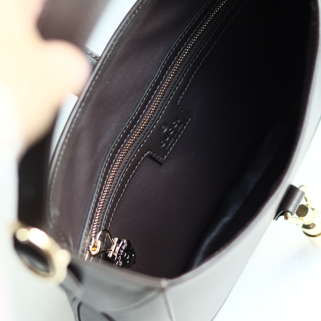 Gucci一比一Jackie 1961手提包 深咖色皮革金屬釦女包|超A仿原單精品圖片 9 Gucci一比一Jackie 1961手提包 深咖色皮革金屬釦女包|歐美奢侈品精品推薦