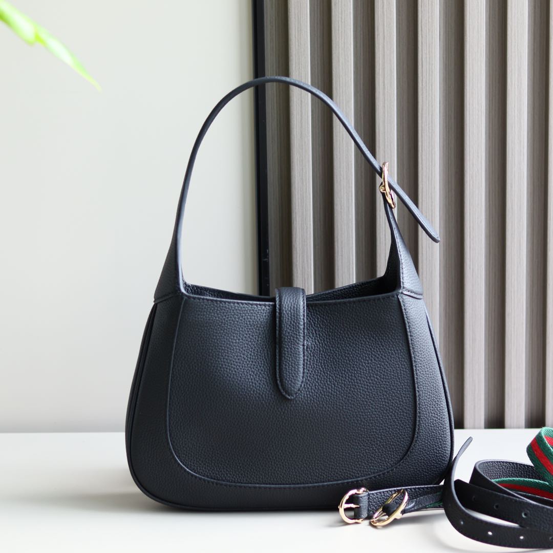 Gucci精品仿製Jackie 1961黑色肩背包 荔枝皮革簡約設計款| 7 Gucci精品仿製Jackie 1961黑色肩背包 荔枝皮革簡約設計款