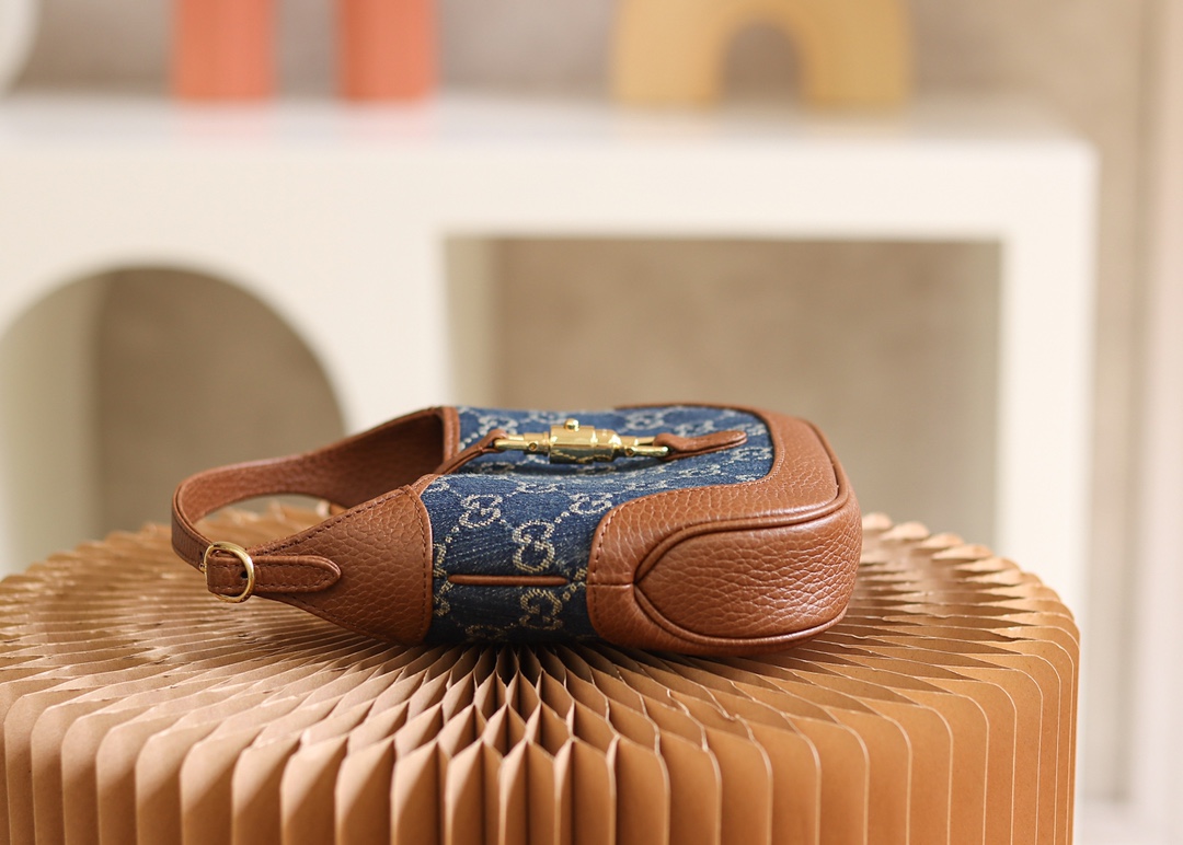 Gucci原單Jackie 1961牛仔GG老花迷你包 焦糖皮革拼接輕巧款|超A仿原單精品圖片 11 Gucci原單Jackie 1961牛仔GG老花迷你包 焦糖皮革拼接輕巧款|歐美奢侈品精品推薦