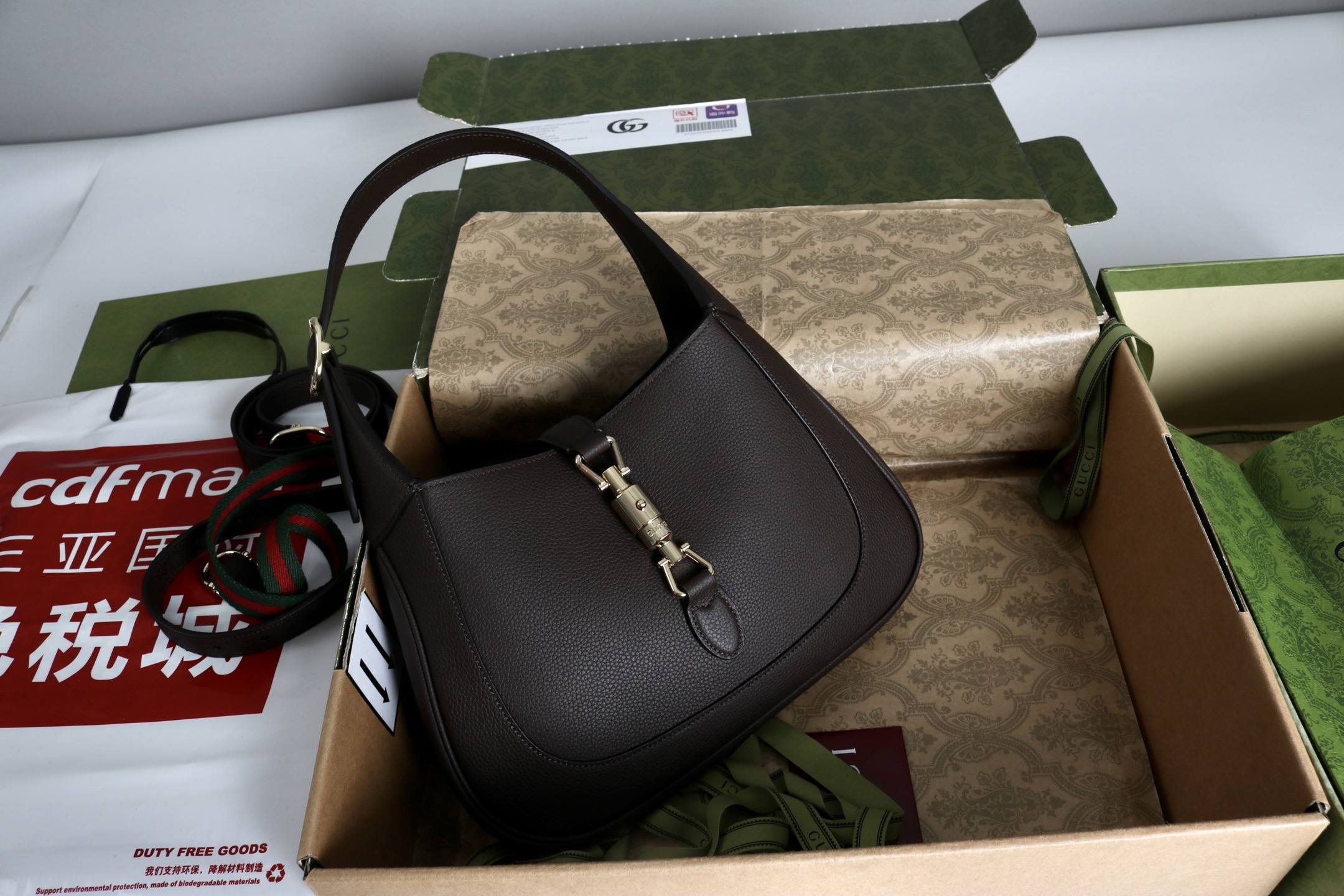 GucciA貨Jackie 1961深咖啡荔枝皮肩背包 標準版女用通勤款|超A仿原單精品圖片 7 GucciA貨Jackie 1961深咖啡荔枝皮肩背包 標準版女用通勤款|歐美奢侈品精品推薦