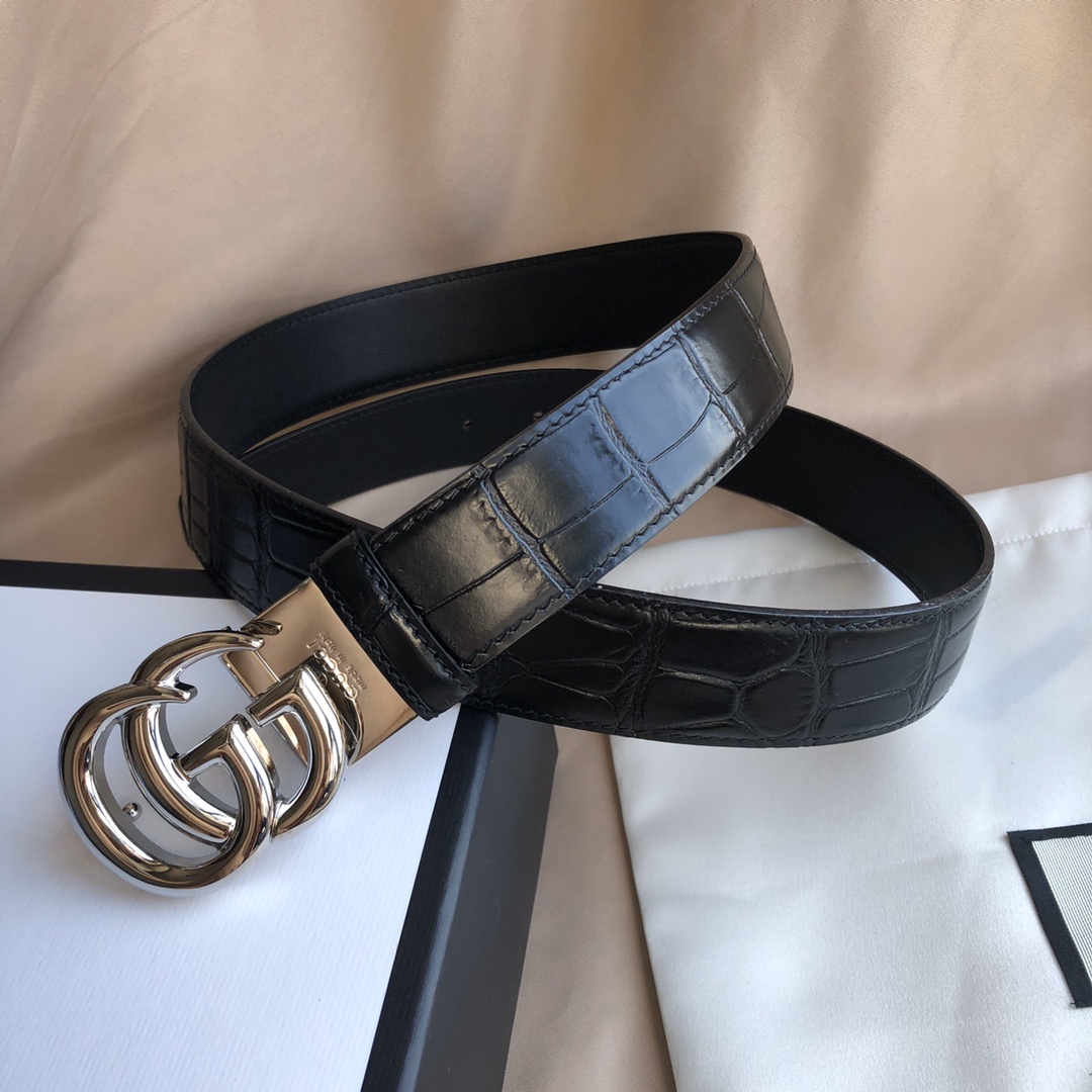 Gucci A貨銀扣鱷魚紋皮帶 男士精品皮革高端質感款|超A仿原單精品圖片 12 Gucci A貨銀扣鱷魚紋皮帶 男士精品皮革高端質感款|歐美奢侈品精品推薦