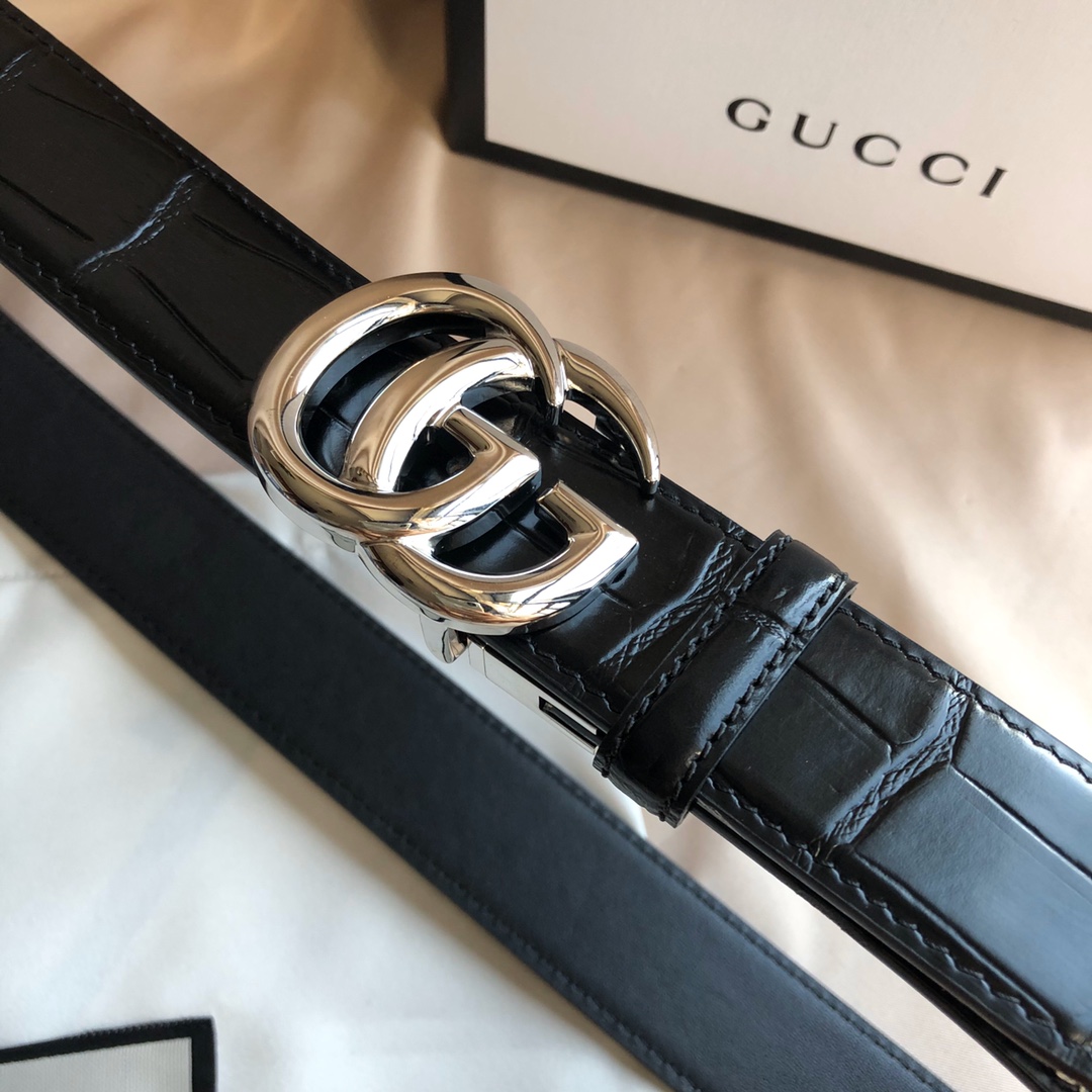 Gucci A貨銀扣鱷魚紋皮帶 男士精品皮革高端質感款|超A仿原單精品圖片 10 Gucci A貨銀扣鱷魚紋皮帶 男士精品皮革高端質感款|歐美奢侈品精品推薦